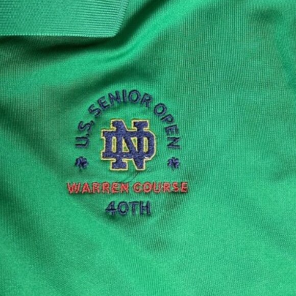 NWOT Notre Dame Golf Polo Shirt Mens XL Under Armour Green Senior Open USGA - Picture 2 of 4